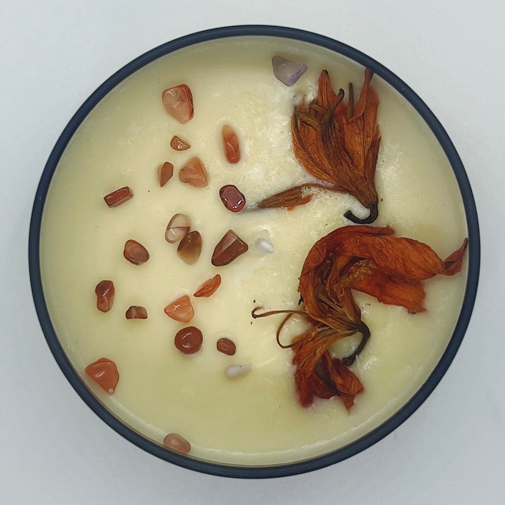 Orange Lily Crystal Candle - Picture 3 of 6